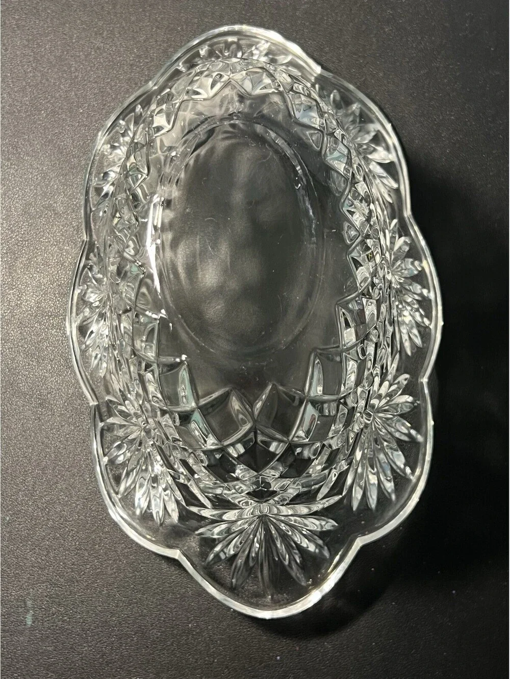 Shannon Designs of Ireland 1980s Pineapple Bowl Hand Cut Lead Crystal, 12x4.5”